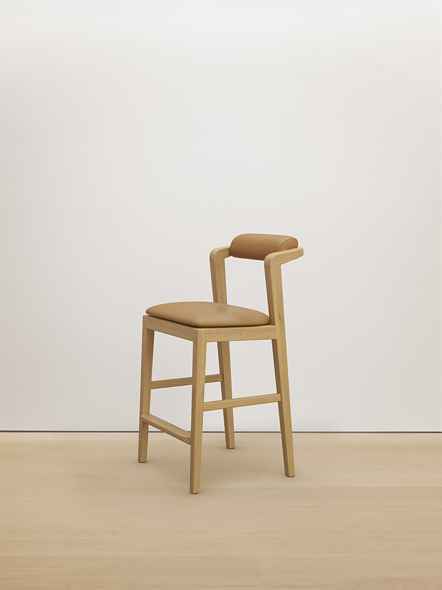   stool with solid wood seat